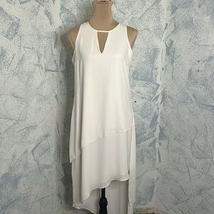 White House Black Market White Asymmetrical Dress size 0